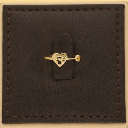 Gold Heart Lock With Key Ring 18Kt - Fkjrn18K5497 Rings