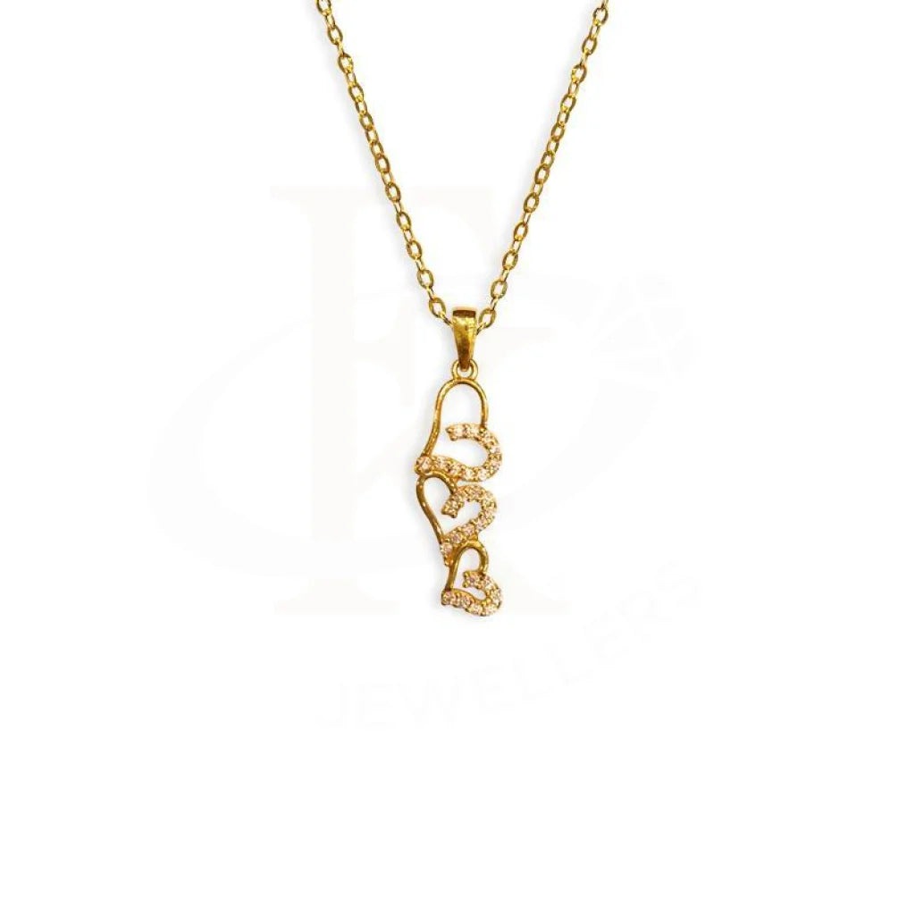 Gold Heart Necklace (Chain With Pendant) 18Kt - Fkjnkl1526 Necklaces