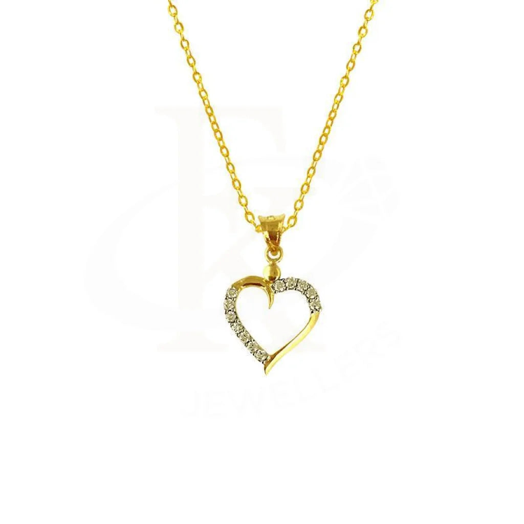 Gold Heart Necklace (Chain With Pendant) 18Kt - Fkjnkl1595 Necklaces