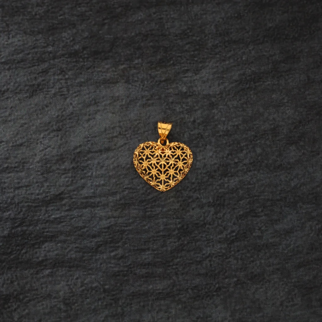 Gold Heart Pendant 21Kt - Fkjpnd21Km8381 Pendants