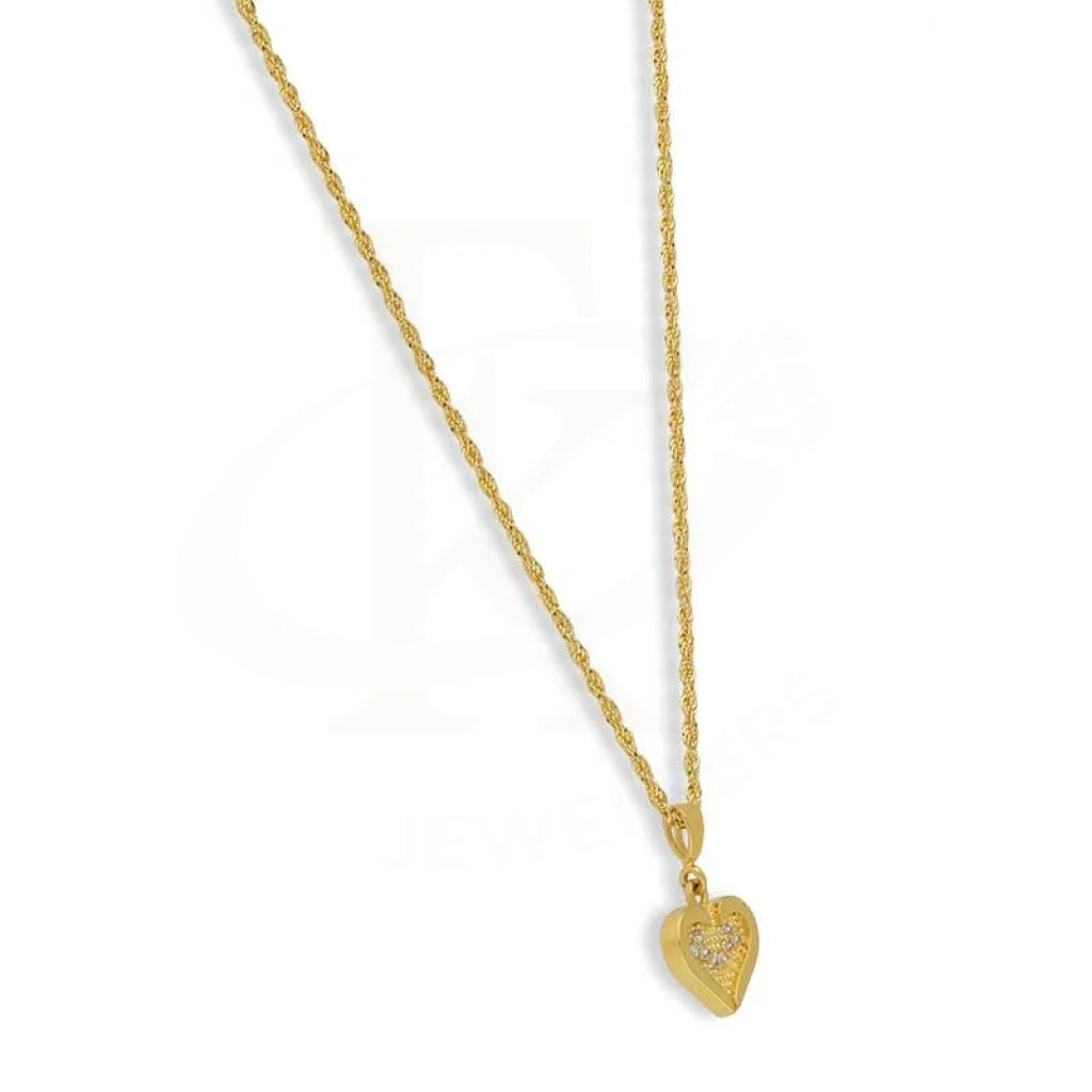 Gold Heart Pendant Set (Necklace Earrings And Ring) 18Kt - Fkjnklst18K2445 Sets