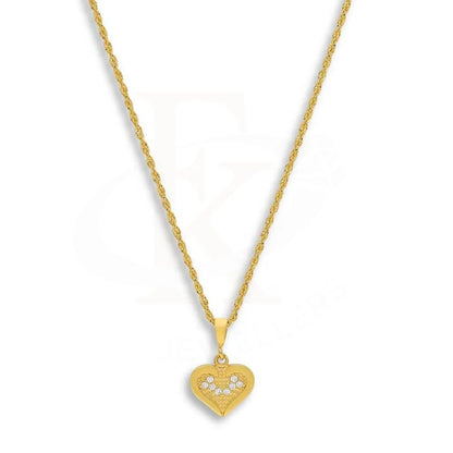 Gold Heart Pendant Set (Necklace Earrings And Ring) 18Kt - Fkjnklst18K2445 Sets