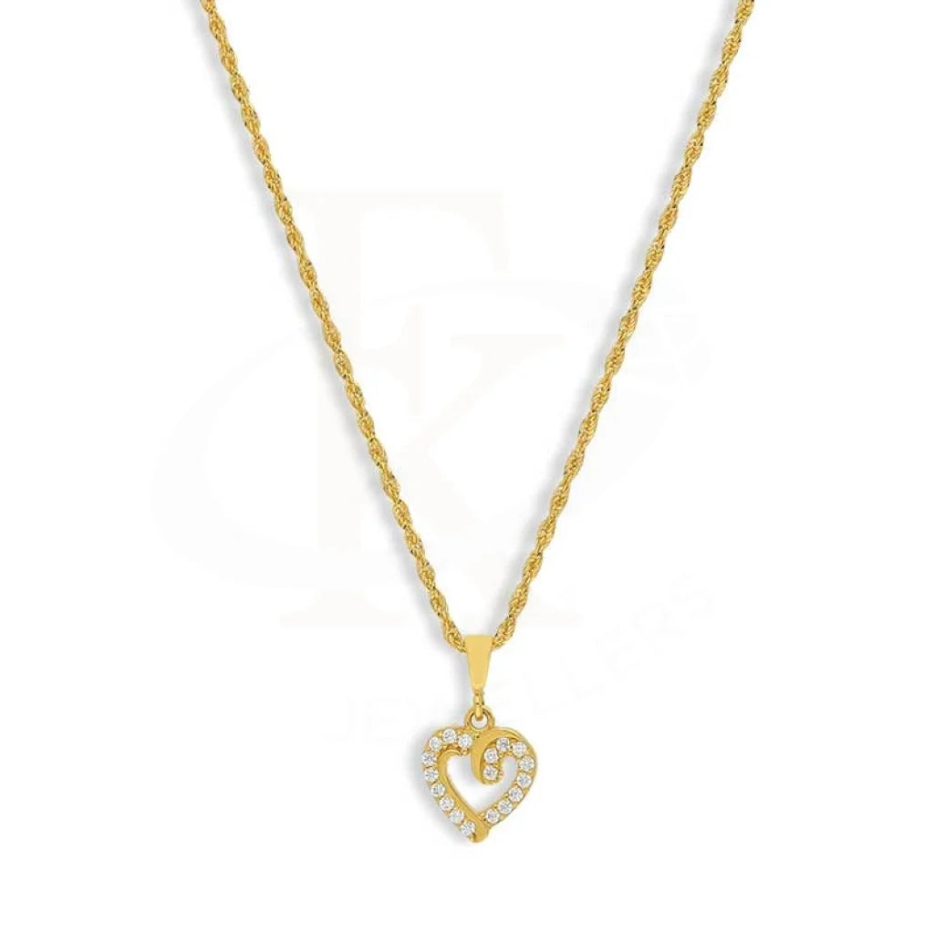 Gold Heart Pendant Set (Necklace Earrings And Ring) 18Kt - Fkjnklst18K2447 Sets