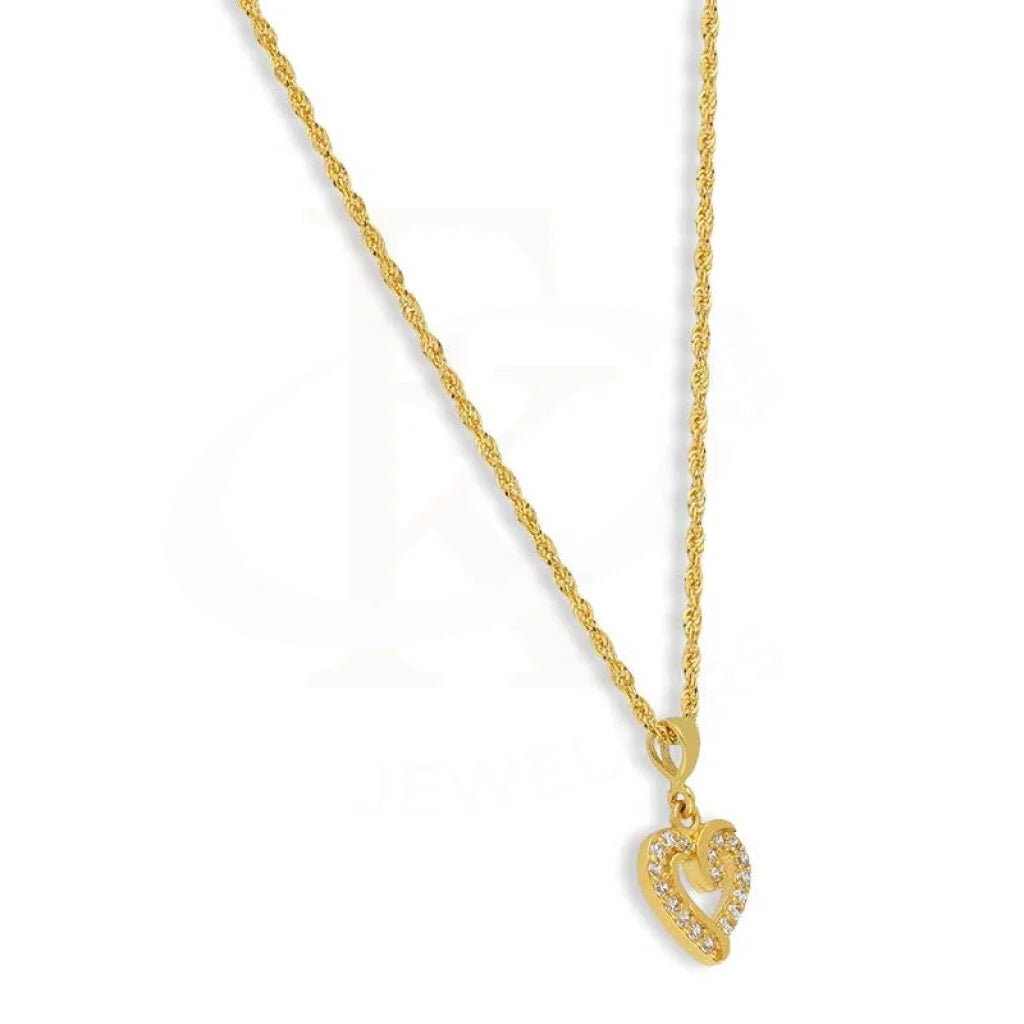 Gold Heart Pendant Set (Necklace Earrings And Ring) 18Kt - Fkjnklst18K2447 Sets