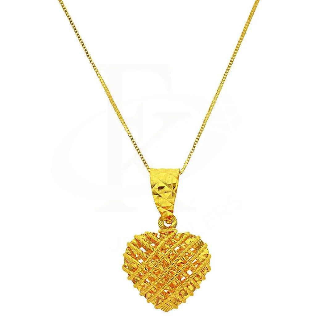 Gold Heart Pendant Set (Necklace Earrings And Ring) 18Kt - Fkjnklst2042 Sets