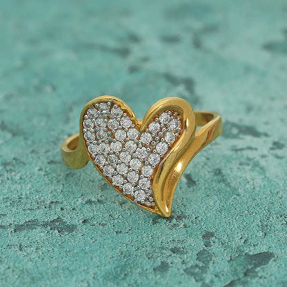 Gold Heart Ring 22Kt - Fkjrn22K3177 Rings