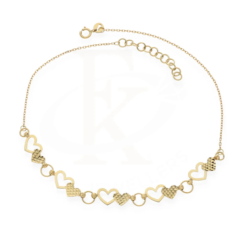 Gold Heart Shaped Anklet 18Kt - Fkjankl18K7852 Anklets