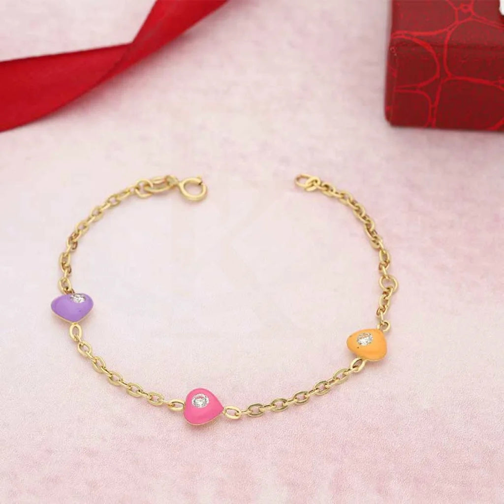 Gold Heart Shaped Baby Bracelet 18Kt - Fkjbrl18K2984 Bracelets