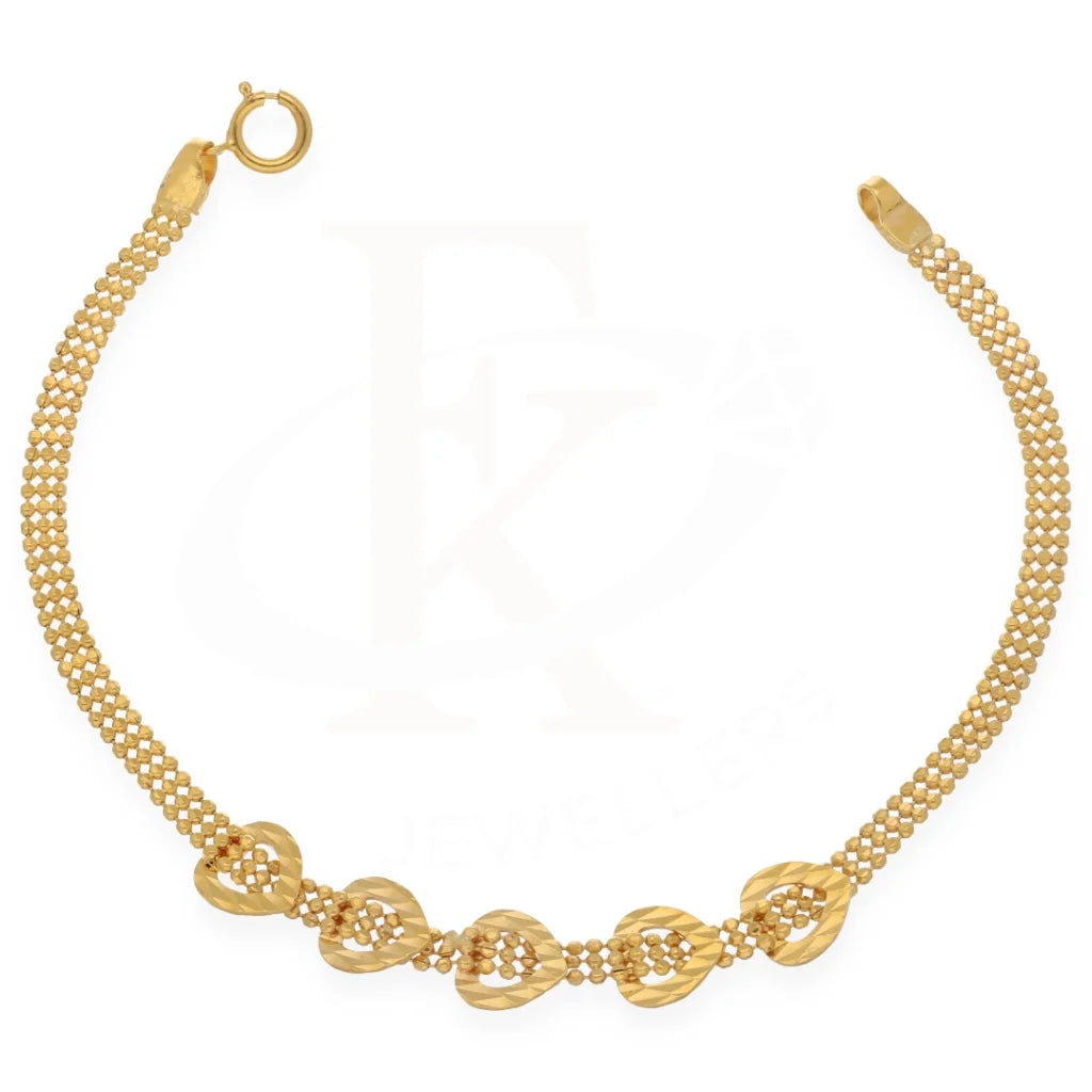 Gold Heart Shaped Bracelet 21Kt - Fkjbrl21K7507 Bracelets