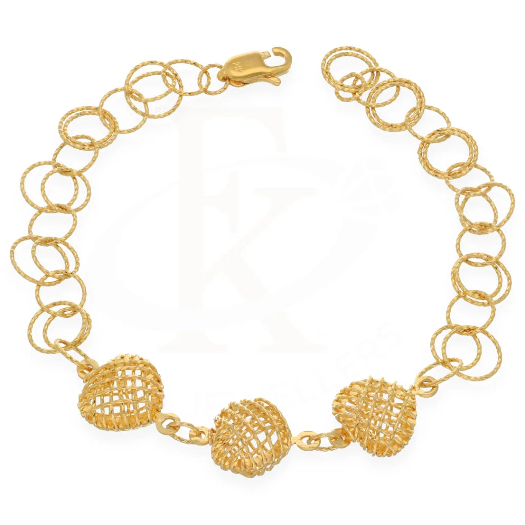 Gold Heart Shaped Bracelet 21Kt - Fkjbrl21K7513 Bracelets