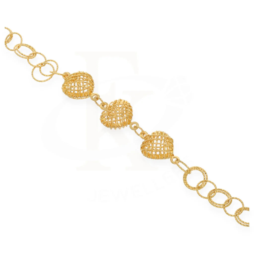 Gold Heart Shaped Bracelet 21Kt - Fkjbrl21K7513 Bracelets