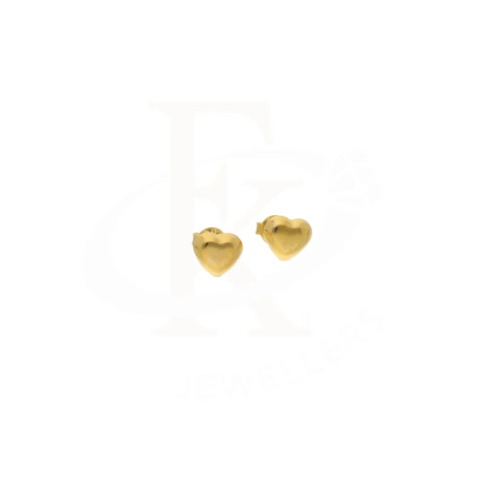 Gold Heart Shaped Earring 21Kt - Fkjern21Km8371 Earrings