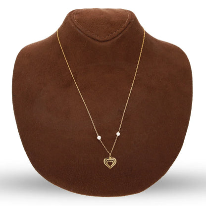 Gold Heart Shaped Necklace 21Kt - Fkjnkl21Km5398 Necklaces