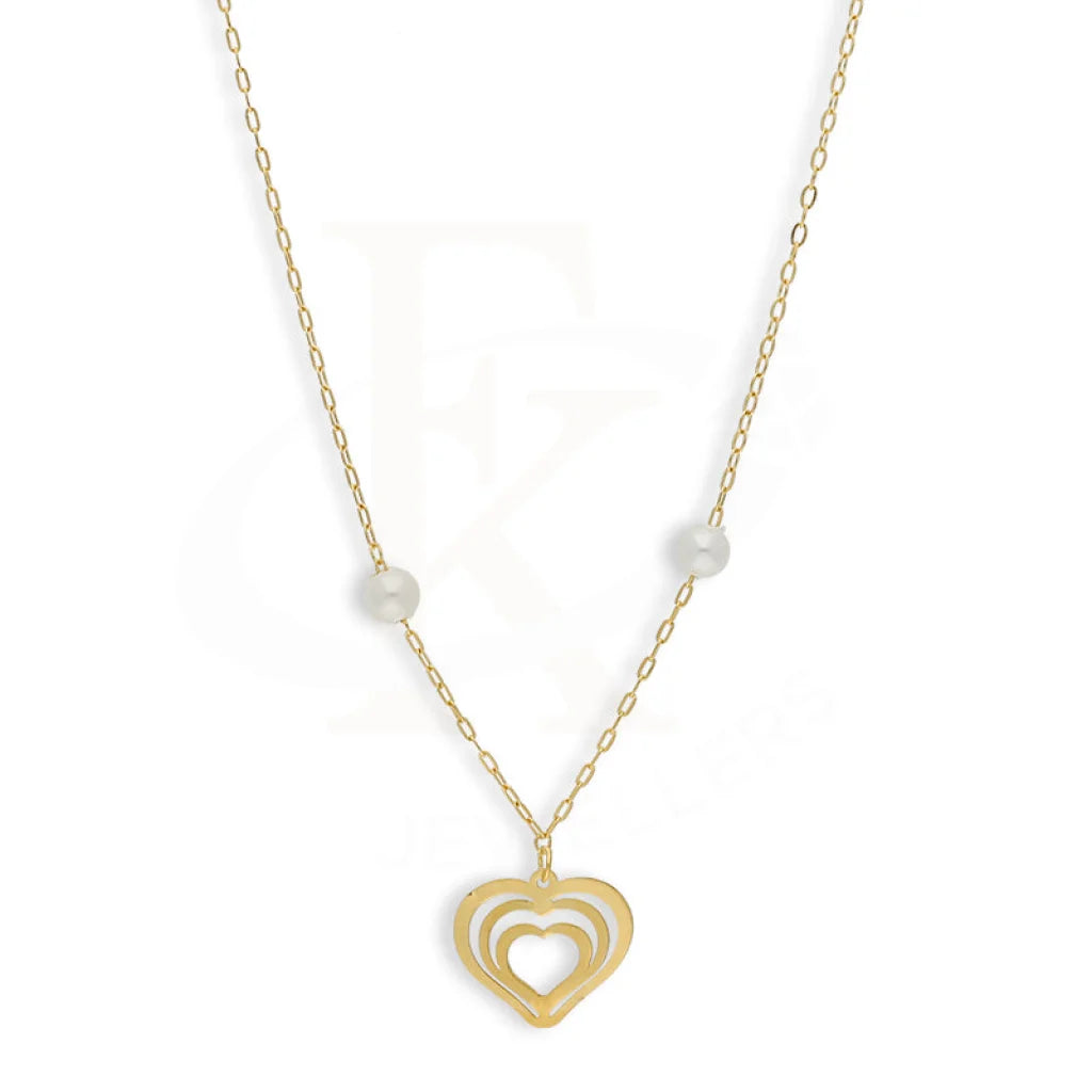 Gold Heart Shaped Necklace 21Kt - Fkjnkl21Km5398 Necklaces