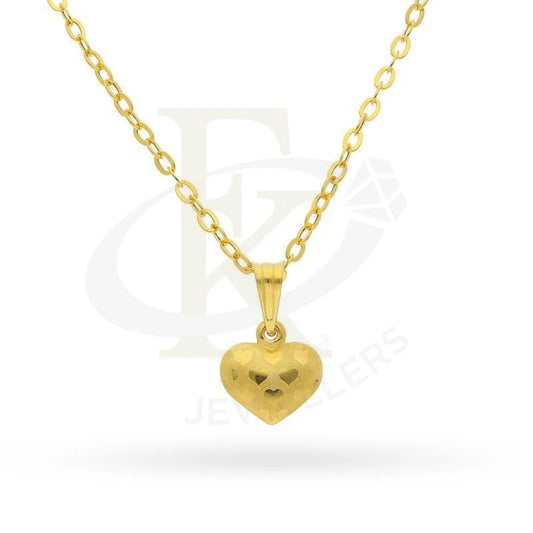 Gold Heart Shaped Necklace (Chain With Pendant) 18Kt - Fkjnkl18K2652 Necklaces