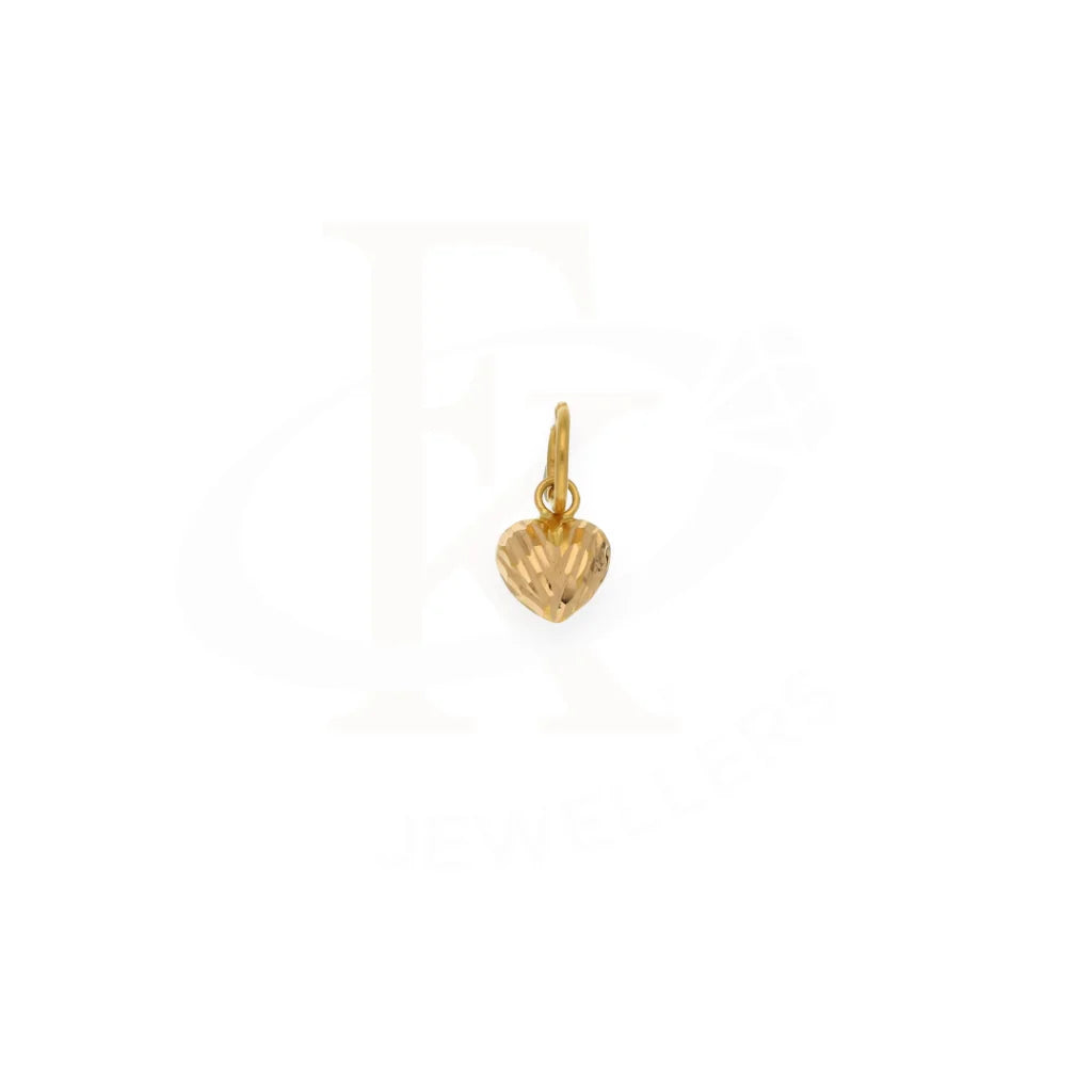 Gold Heart Shaped Pendant 21Kt - Fkjpnd21K7577 Pendants