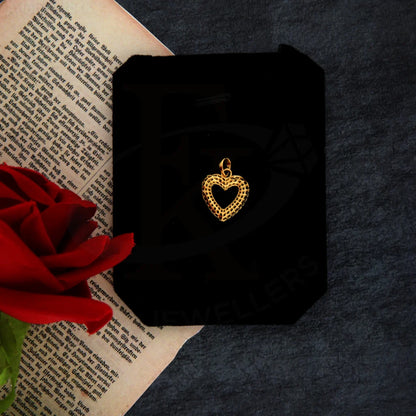 Gold Heart Shaped Pendant 21Kt - Fkjpnd21Km8421 Pendants