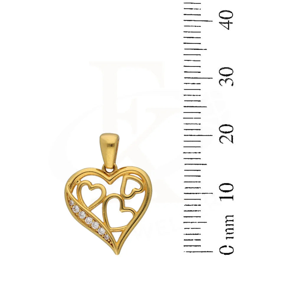 Gold Heart Shaped Pendant 22Kt - Fkjpnd22K5612 Pendants
