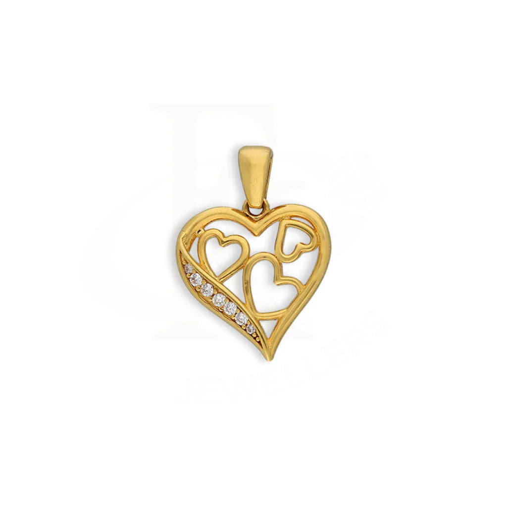 Gold Heart Shaped Pendant 22Kt - Fkjpnd22K5612 Pendants