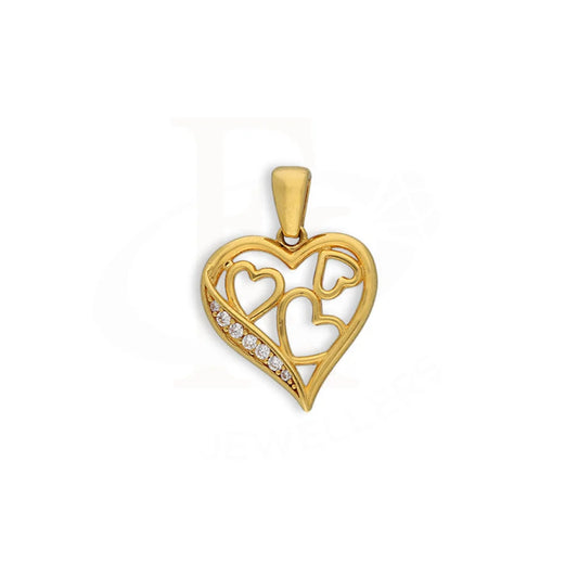 Gold Heart Shaped Pendant 22Kt - Fkjpnd22K5612 Pendants