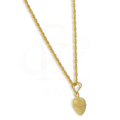 Gold Heart Shaped Pendant Set (Necklace And Earrings) 18Kt - Fkjnklst18K2442 Sets