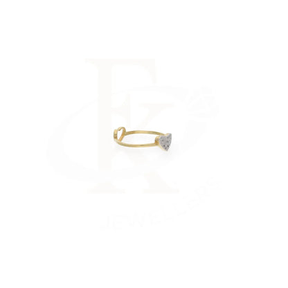 Heart Shaped Crystal Gold Ring 18Kt - Fkjrn18K7892 Rings