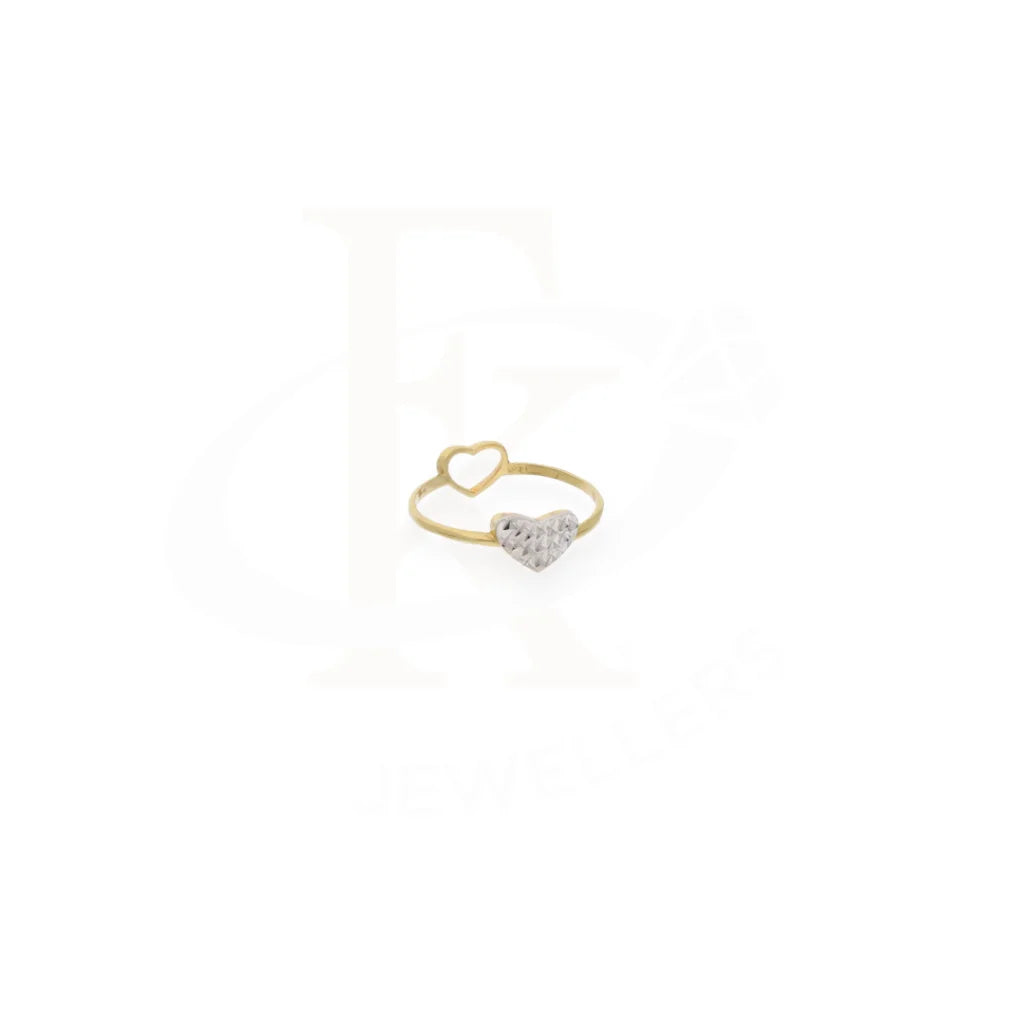 Heart Shaped Crystal Gold Ring 18Kt - Fkjrn18K7892 Rings