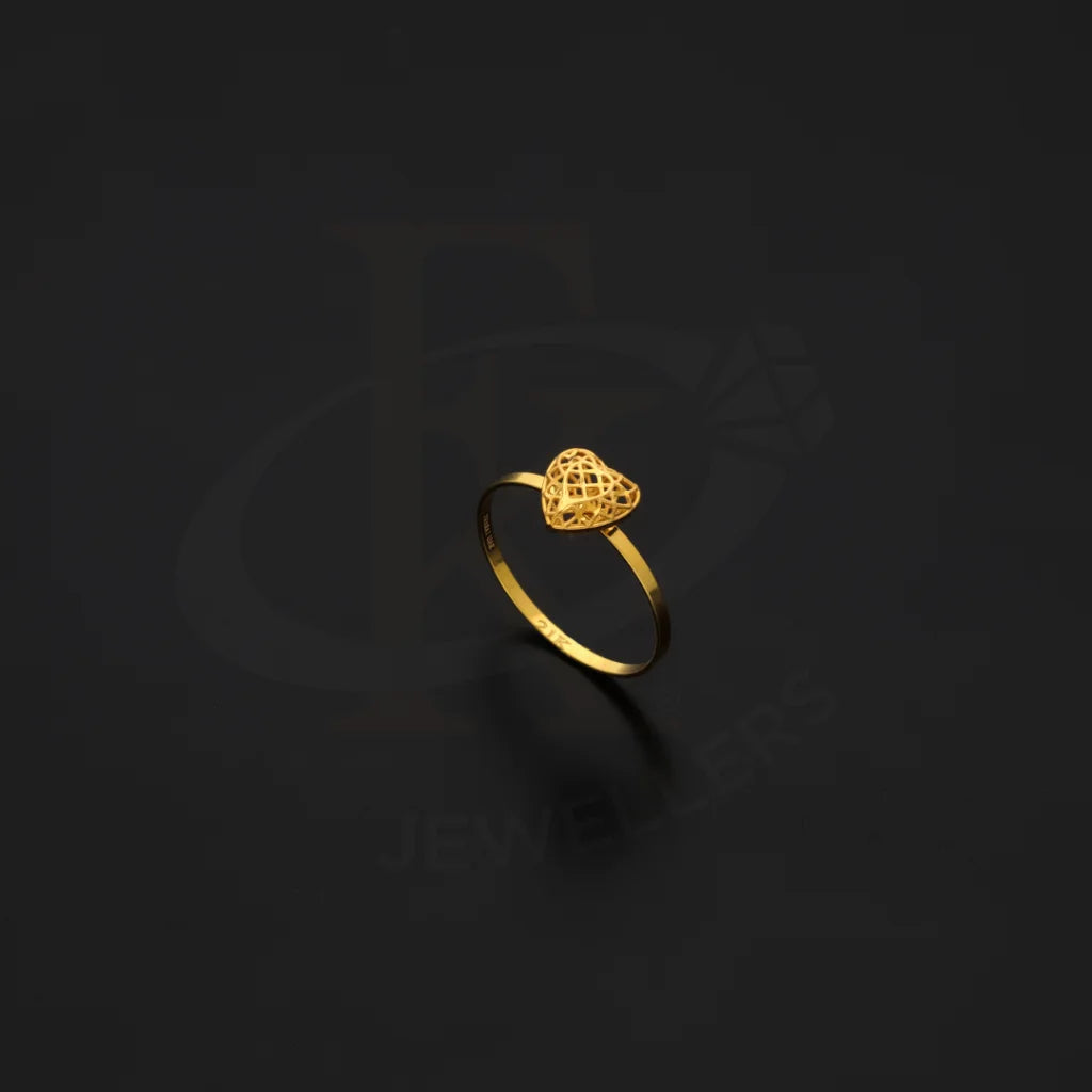 Gold Heart Shaped Ring 21Kt - Fkjrn21Km7986 Rings