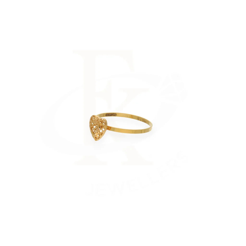 Gold Heart Shaped Ring 21Kt - Fkjrn21Km7986 Rings