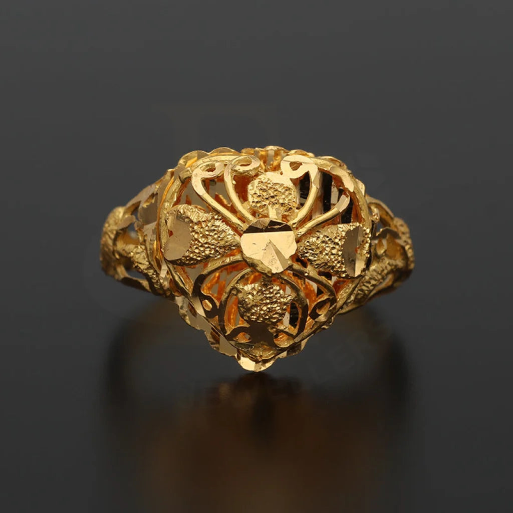 Gold Heart Shaped Ring 22Kt - Fkjrn22K3878 Rings