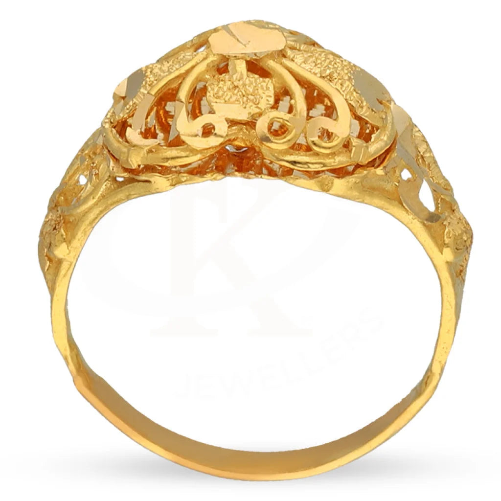 Gold Heart Shaped Ring 22Kt - Fkjrn22K3878 Rings