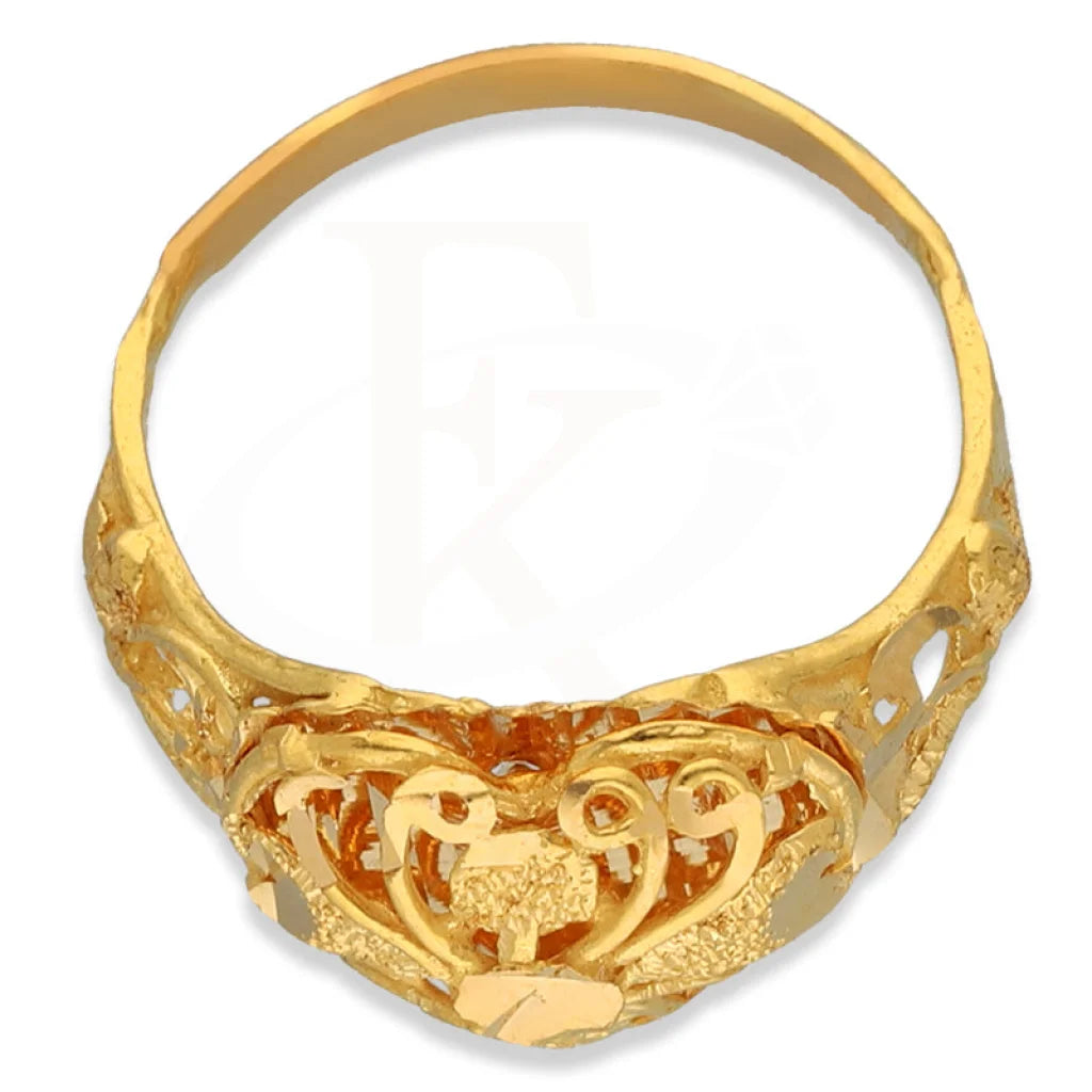 Gold Heart Shaped Ring 22Kt - Fkjrn22K3878 Rings