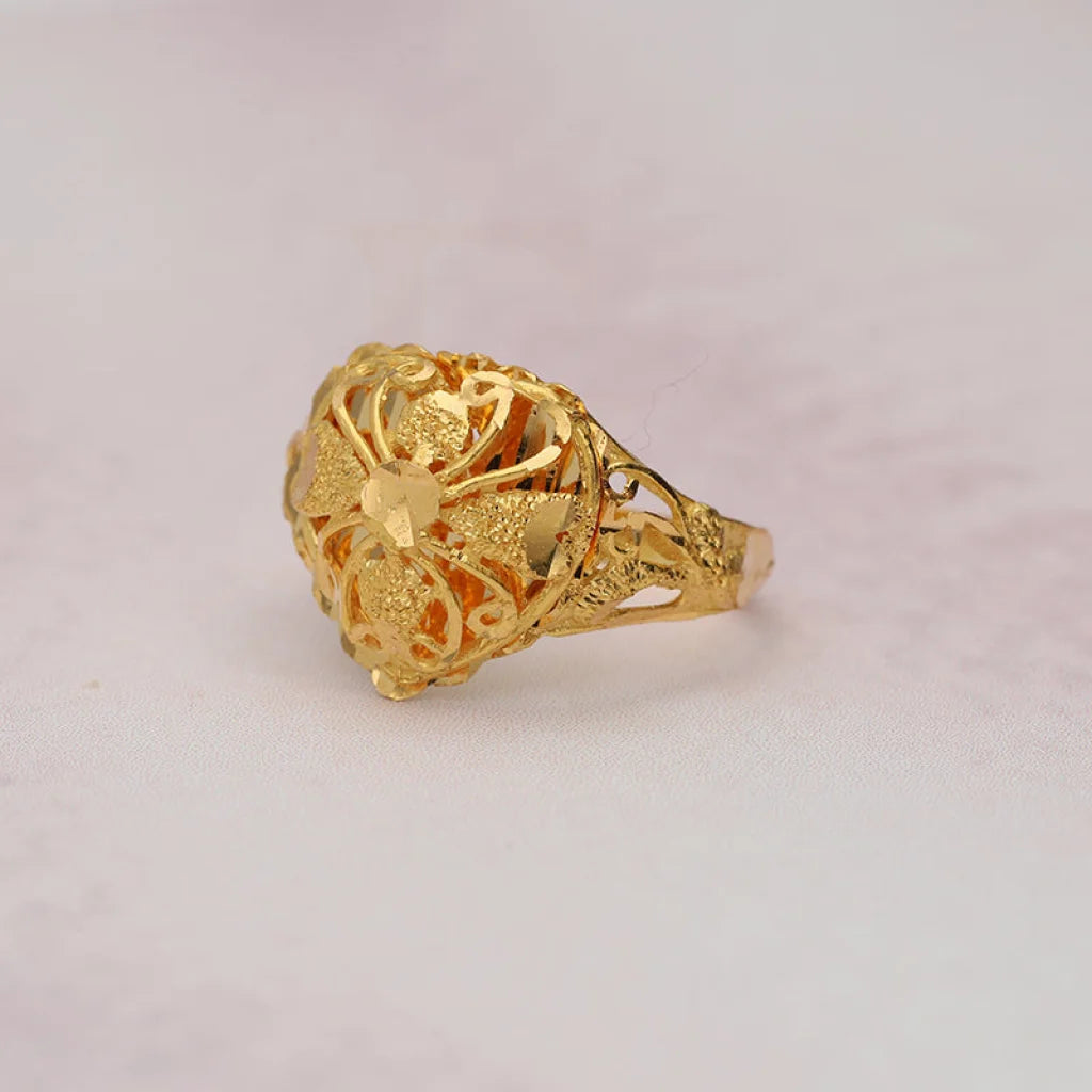 Gold Heart Shaped Ring 22Kt - Fkjrn22K3878 Rings