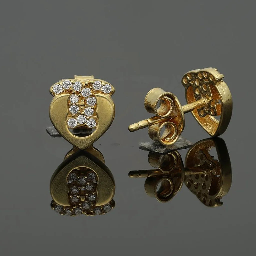 Gold Heart Stud Earrings 18Kt - Fkjern18K2631