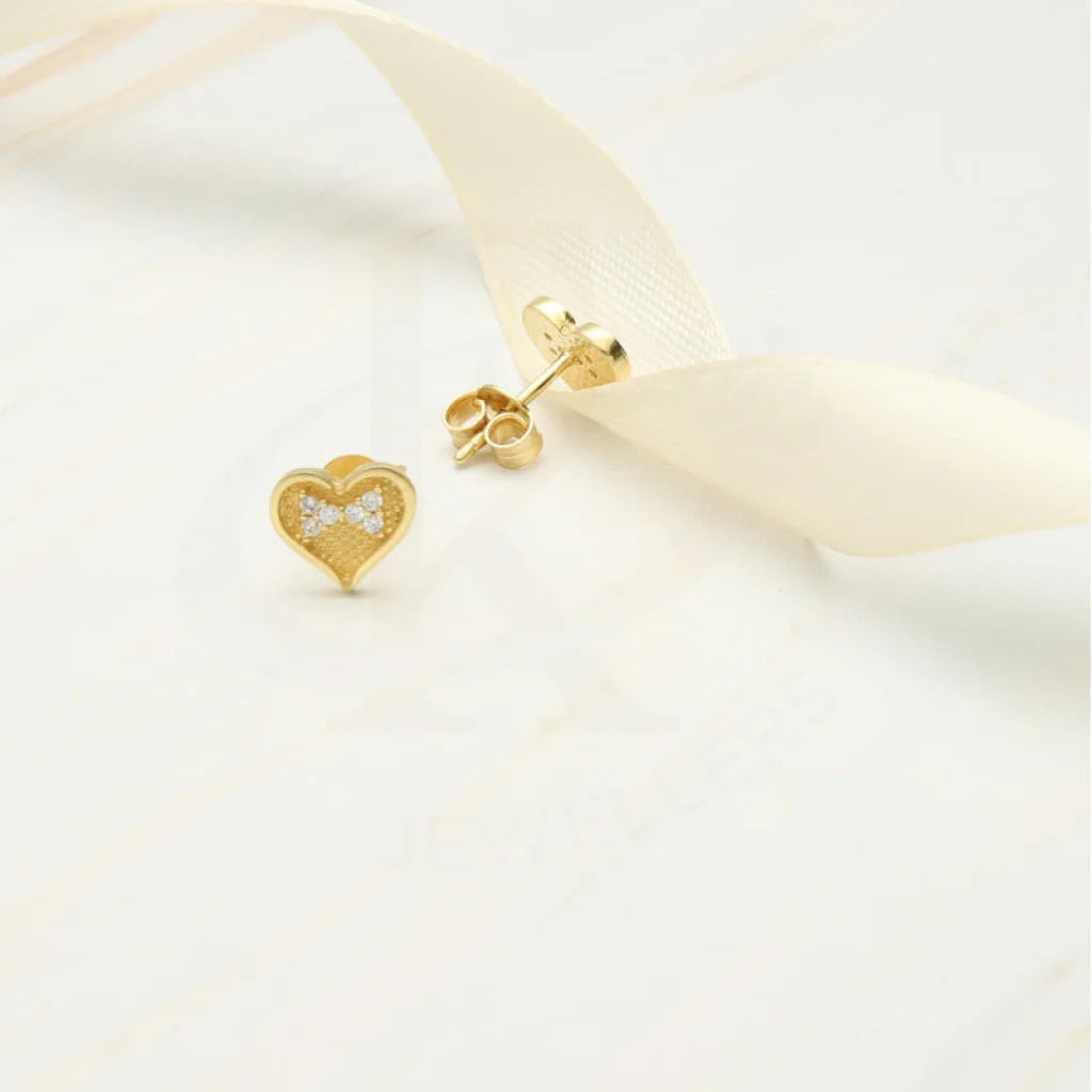 Gold Heart Stud Earrings 18Kt - Fkjern18K2654