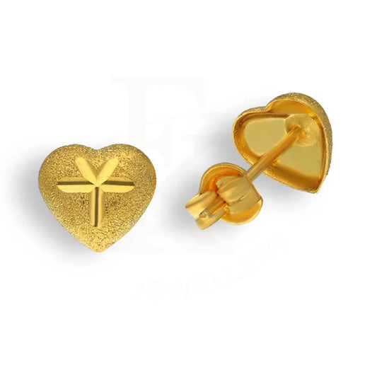 Gold Heart Stud Earrings 18Kt - Fkjern18K3096