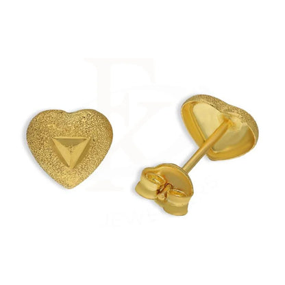 Gold Heart Stud Earrings 18Kt - Fkjern18K3100