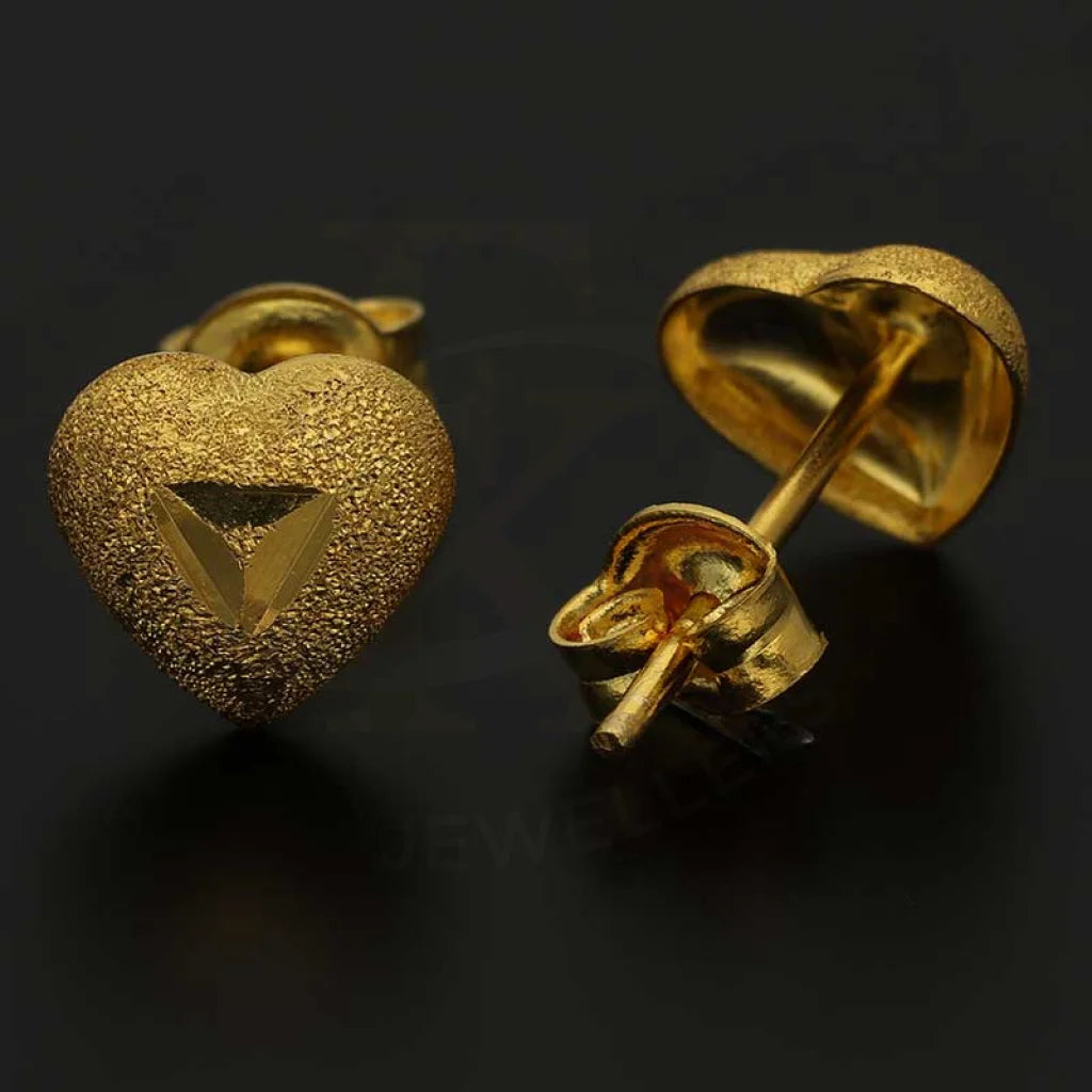 Gold Heart Stud Earrings 18Kt - Fkjern18K3100