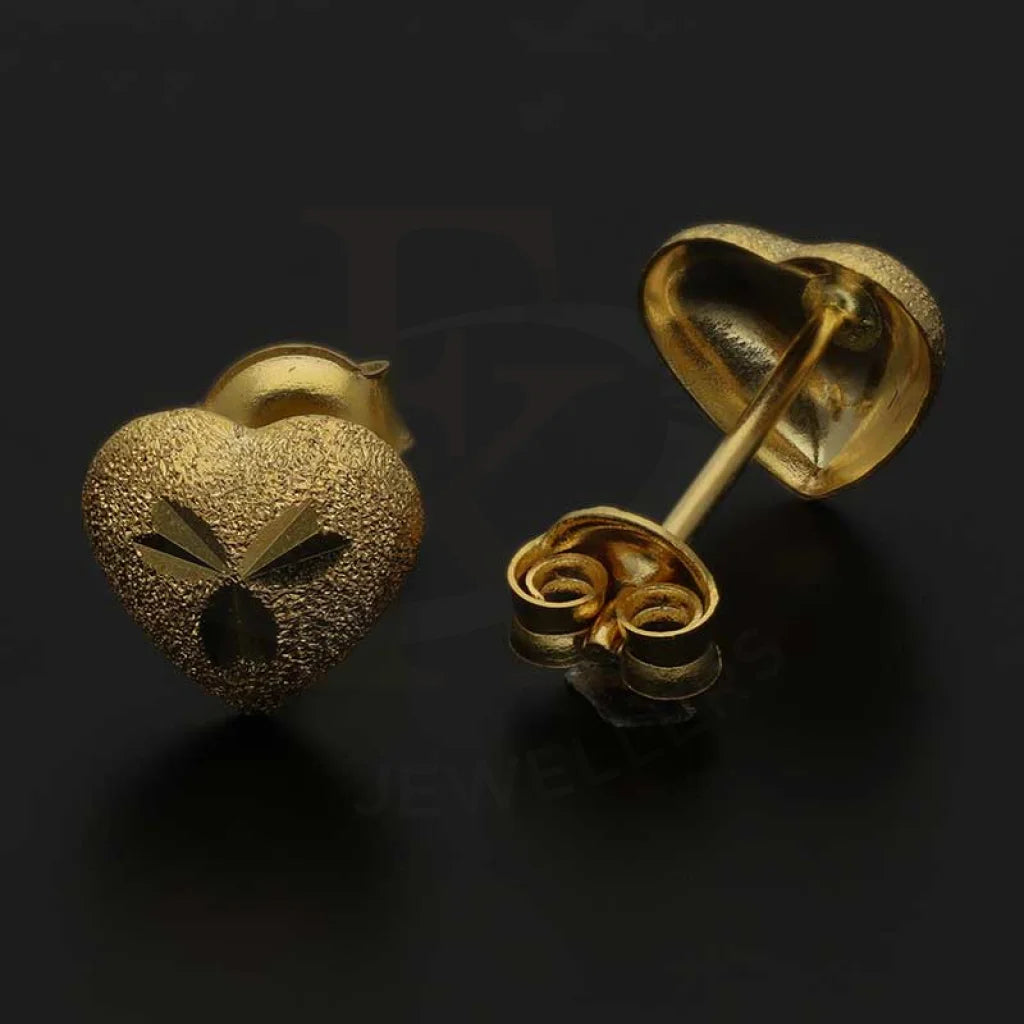 Gold Heart Stud Earrings 18Kt - Fkjern18K3101