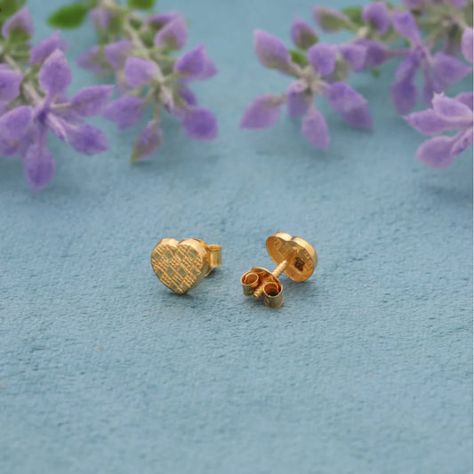 Gold Heart Tri Shaped Design Earrings 18Kt - Fkjern18K8235