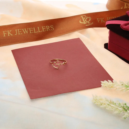 Gold Heart With Key Shaped Ring 18Kt - Fkjrn18K7344 Rings