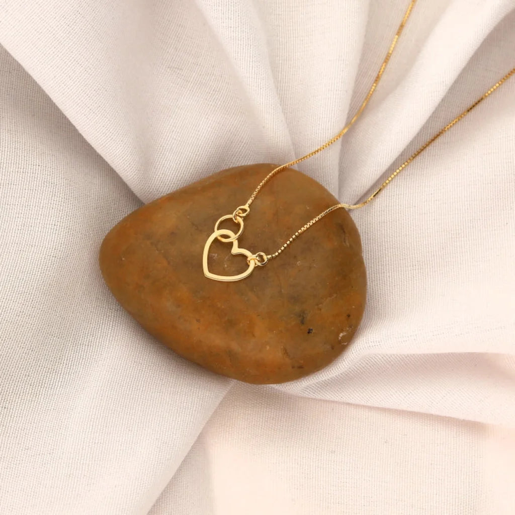 Gold Heart With Ring Necklace 18Kt - Fkjnkl18K3123 Necklaces