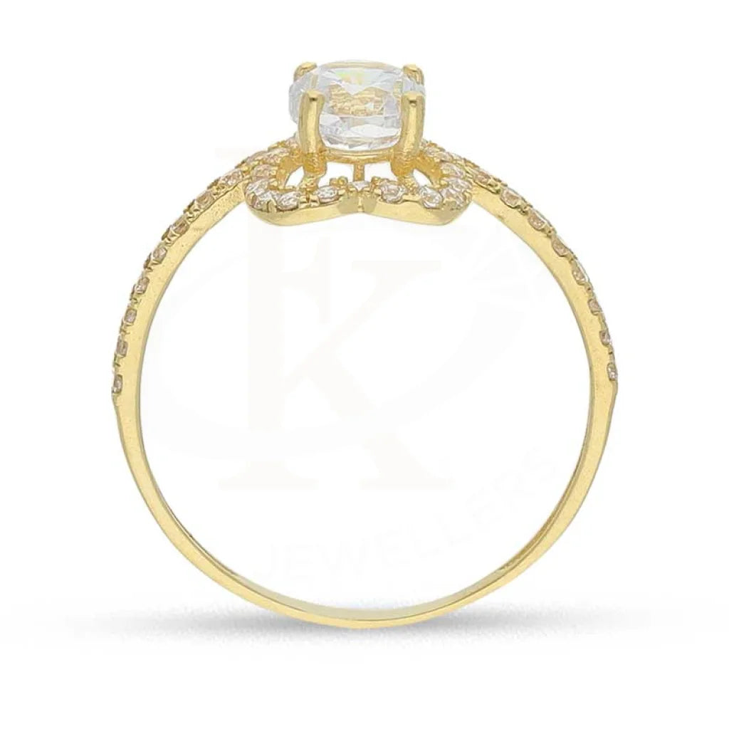 Gold Heart With Solitaire Twins Ring 18Kt - Fkjrn18K3780 Rings