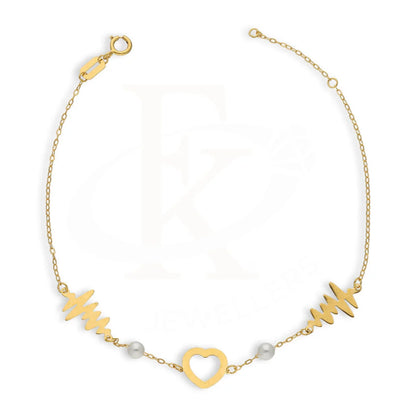 Gold Heartbeat And Heart Bracelet 21Kt - Fkjbrl21Km5392 Bracelets