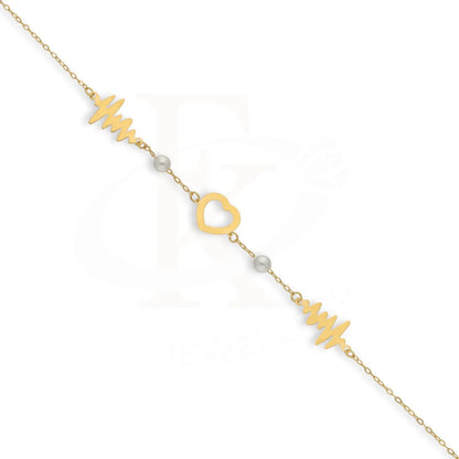 Gold Heartbeat And Heart Bracelet 21Kt - Fkjbrl21Km5392 Bracelets