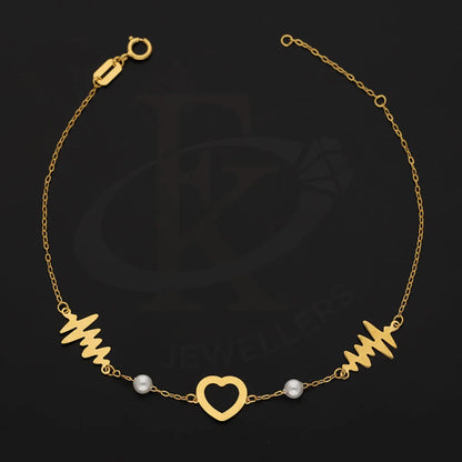 Gold Heartbeat And Heart Bracelet 21Kt - Fkjbrl21Km5392 Bracelets