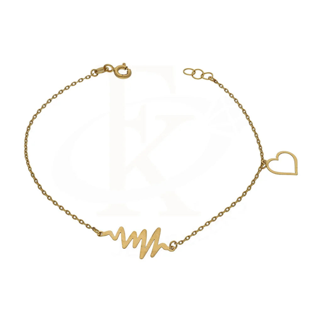 Gold Heartbeat And Heart Shaped Bracelet 21Kt - Fkjbrl21Km5018 Bracelets