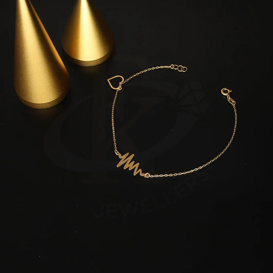 Gold Heartbeat And Heart Shaped Bracelet 21Kt - Fkjbrl21Km5018 Bracelets