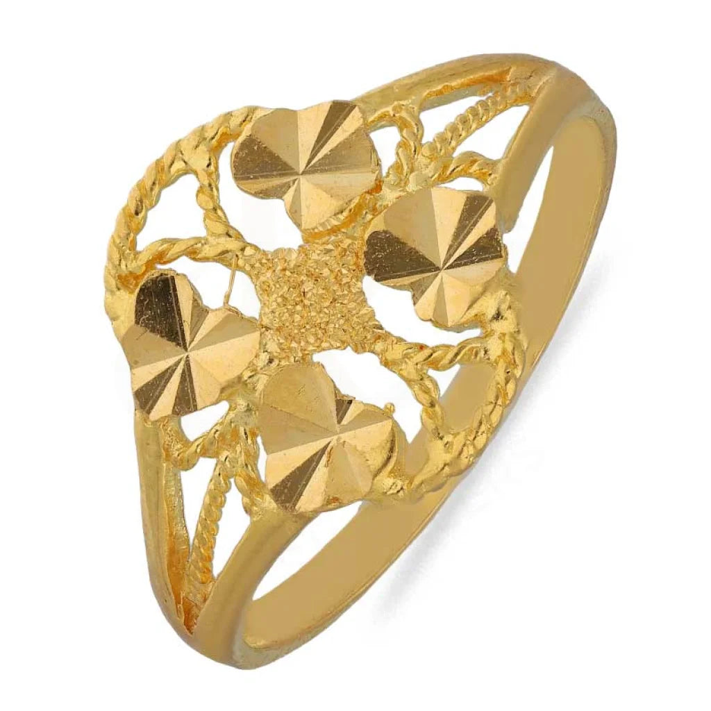 Gold Hearts Shaped Ring 22Kt - Fkjrn22K3659 Rings