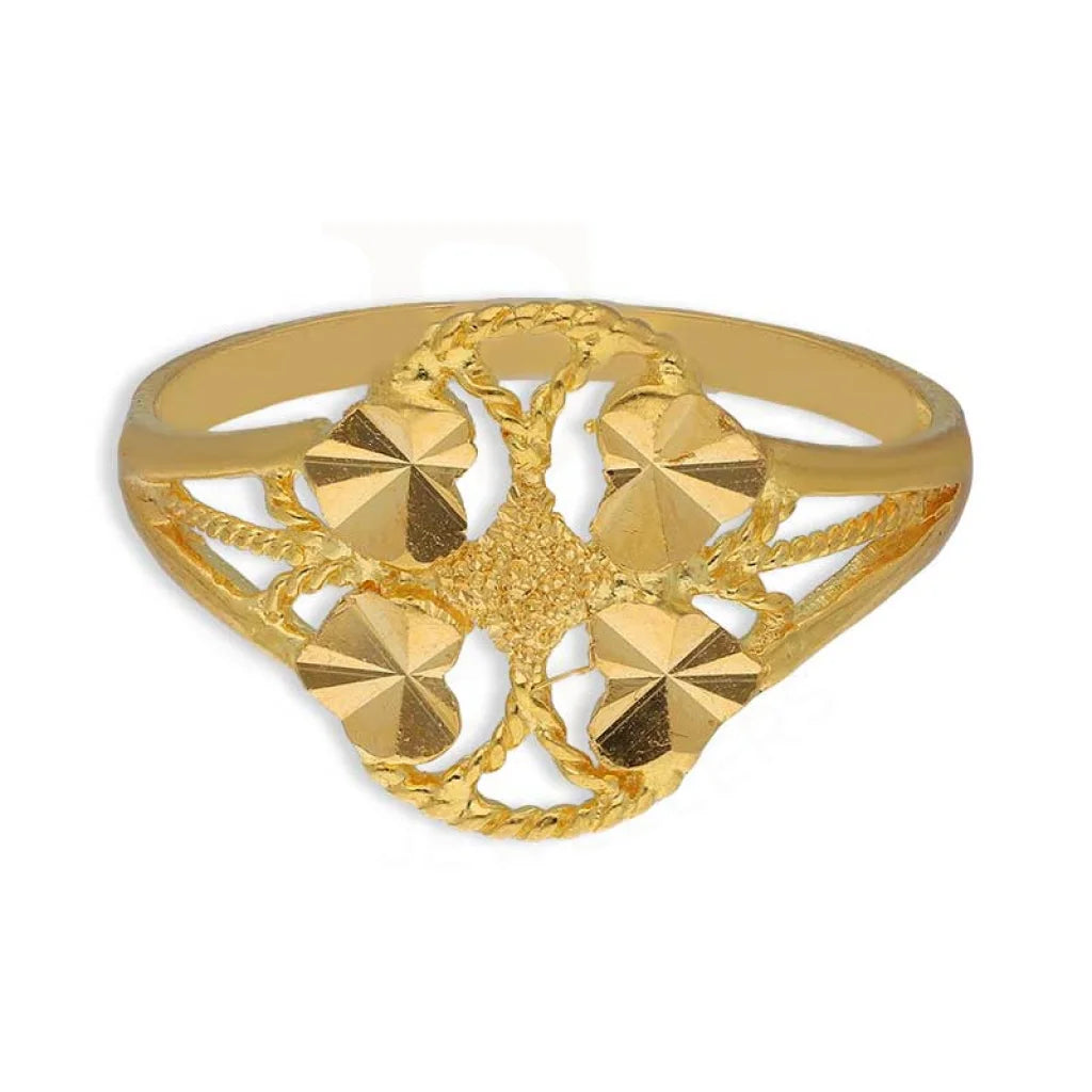 Gold Hearts Shaped Ring 22Kt - Fkjrn22K3659 Rings